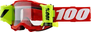 100% Accuri 2 Forecast Goggles - Neon Red - Clear 50017-00004