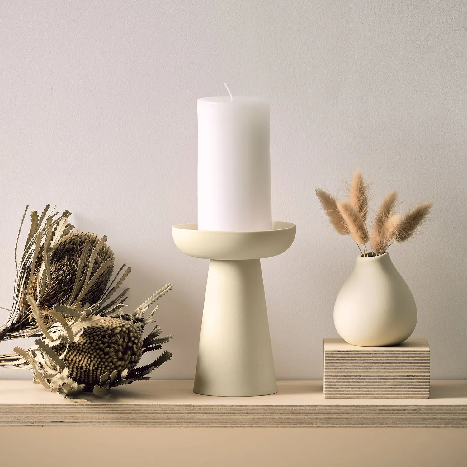 aery living | porcini candle holder large | white ~ DC