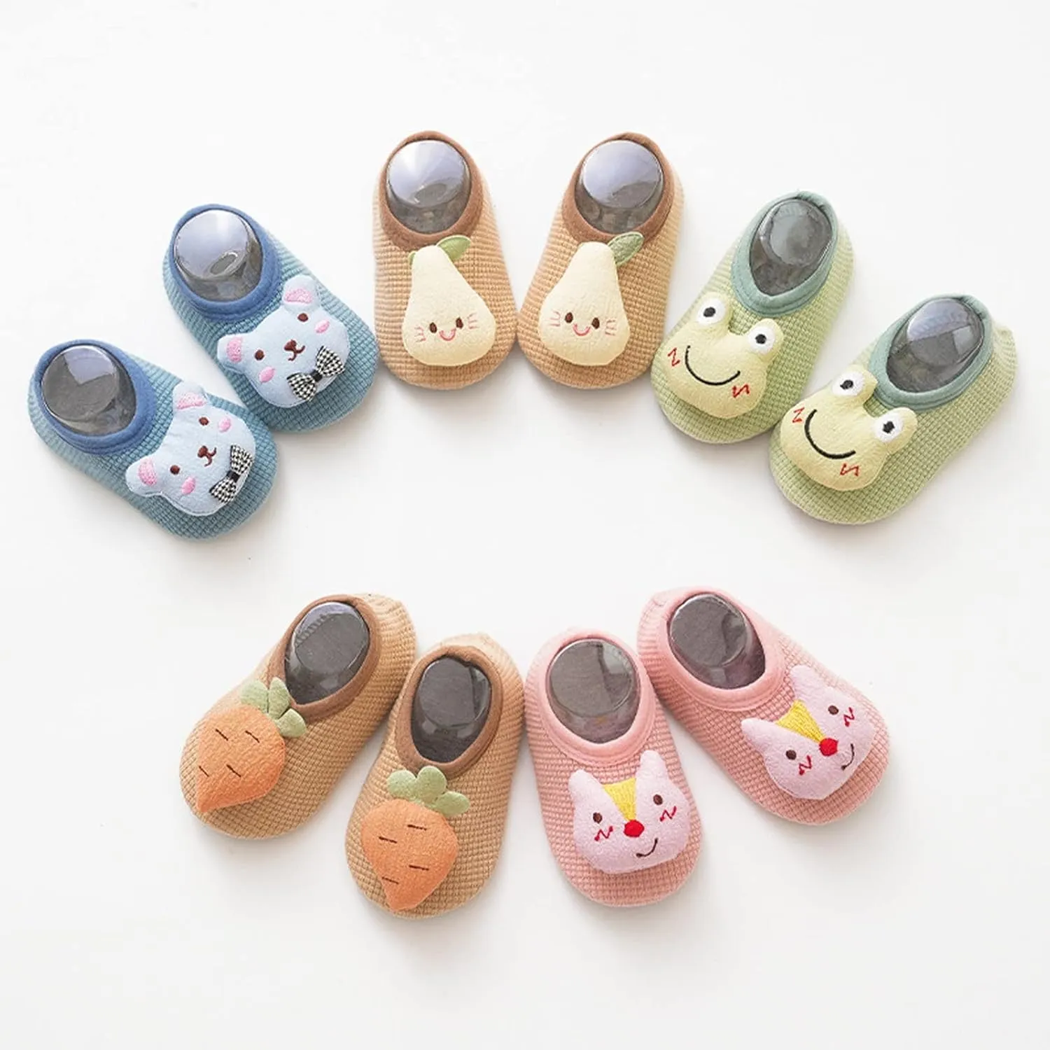 Baby Anti-Slip Breathable Slippers Unisex Infant Soft Sole 3D Cartoon Bunny Crib Shes Walking Comfortable Shoes