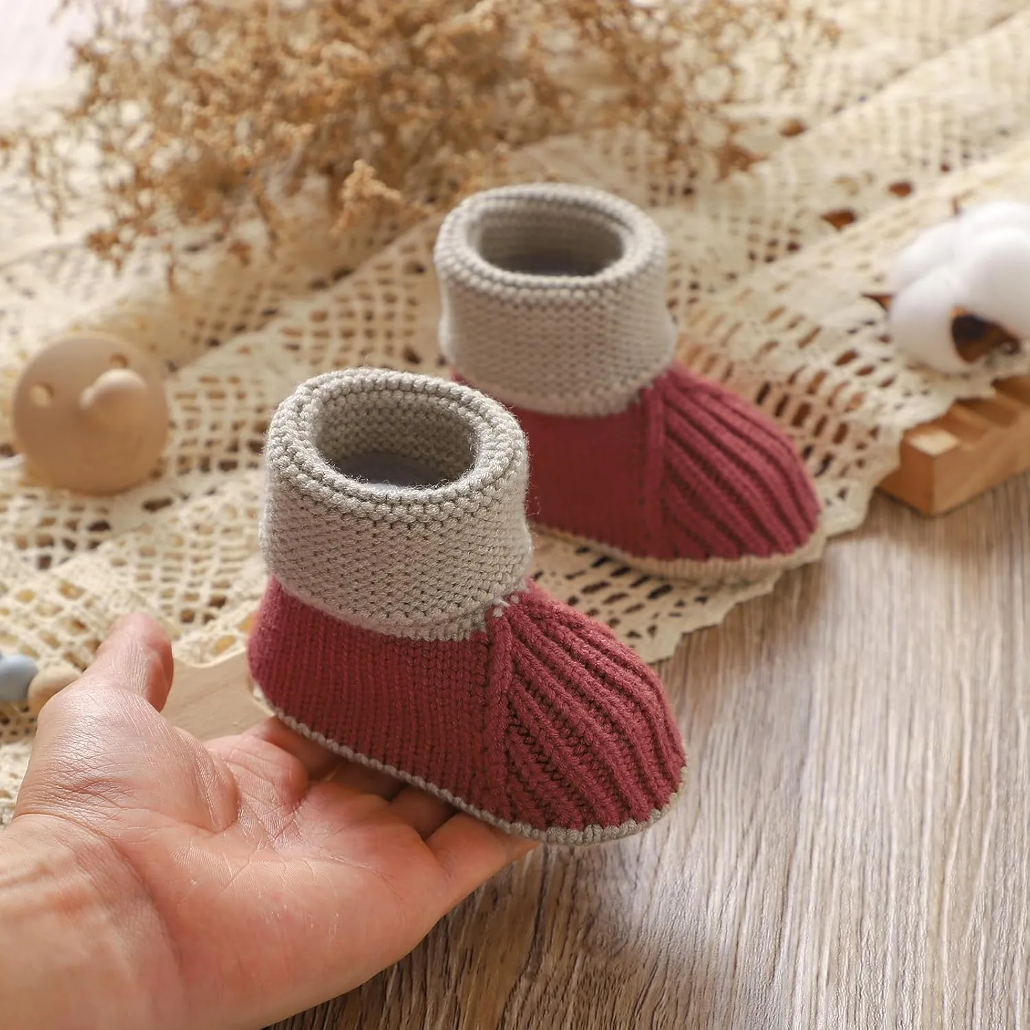 Baby Booties Newborn First Walkers Cozy Shoes Warm Knit Soft Toddler Infant Boy Girl Booties