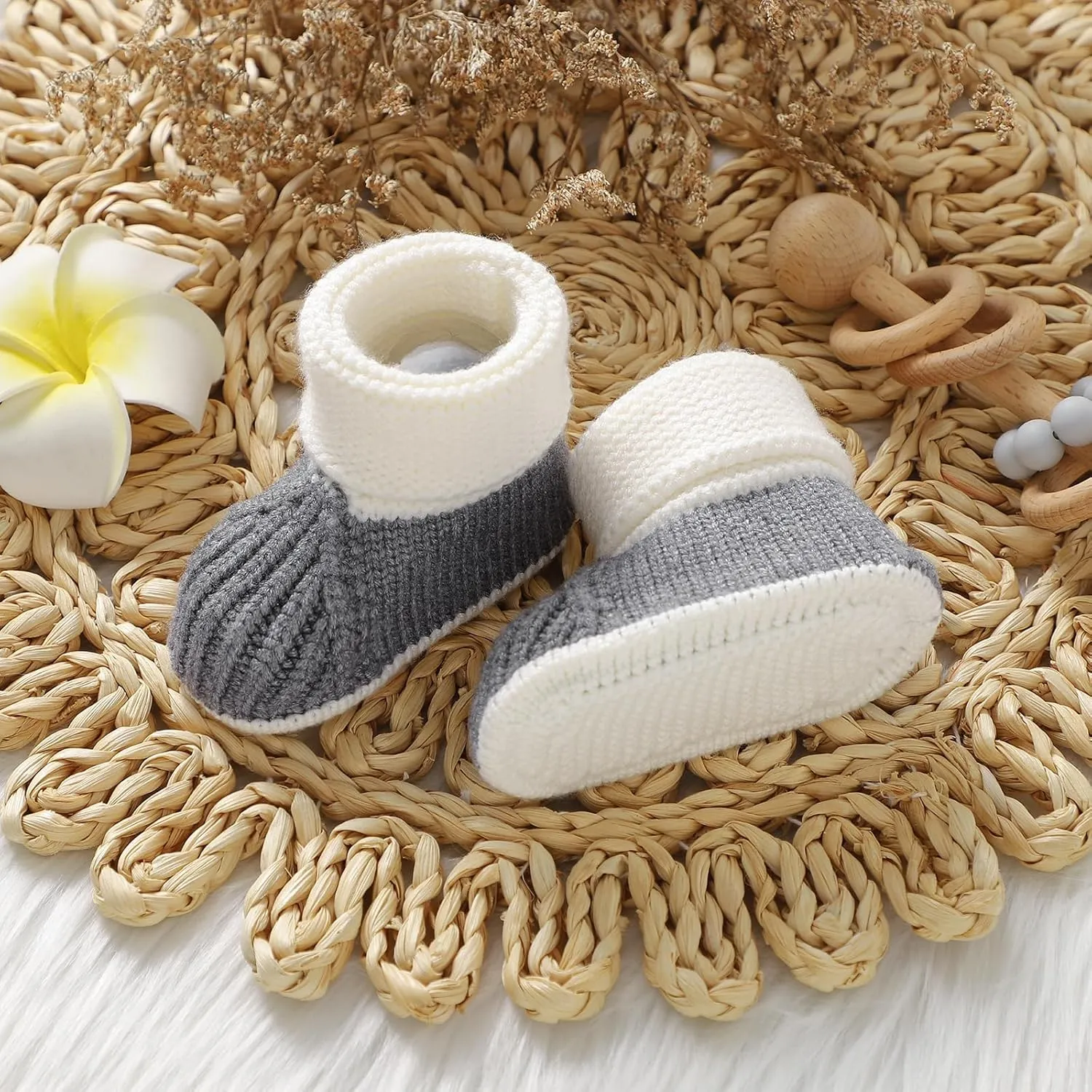 Baby Booties Newborn First Walkers Cozy Shoes Warm Knit Soft Toddler Infant Boy Girl Booties