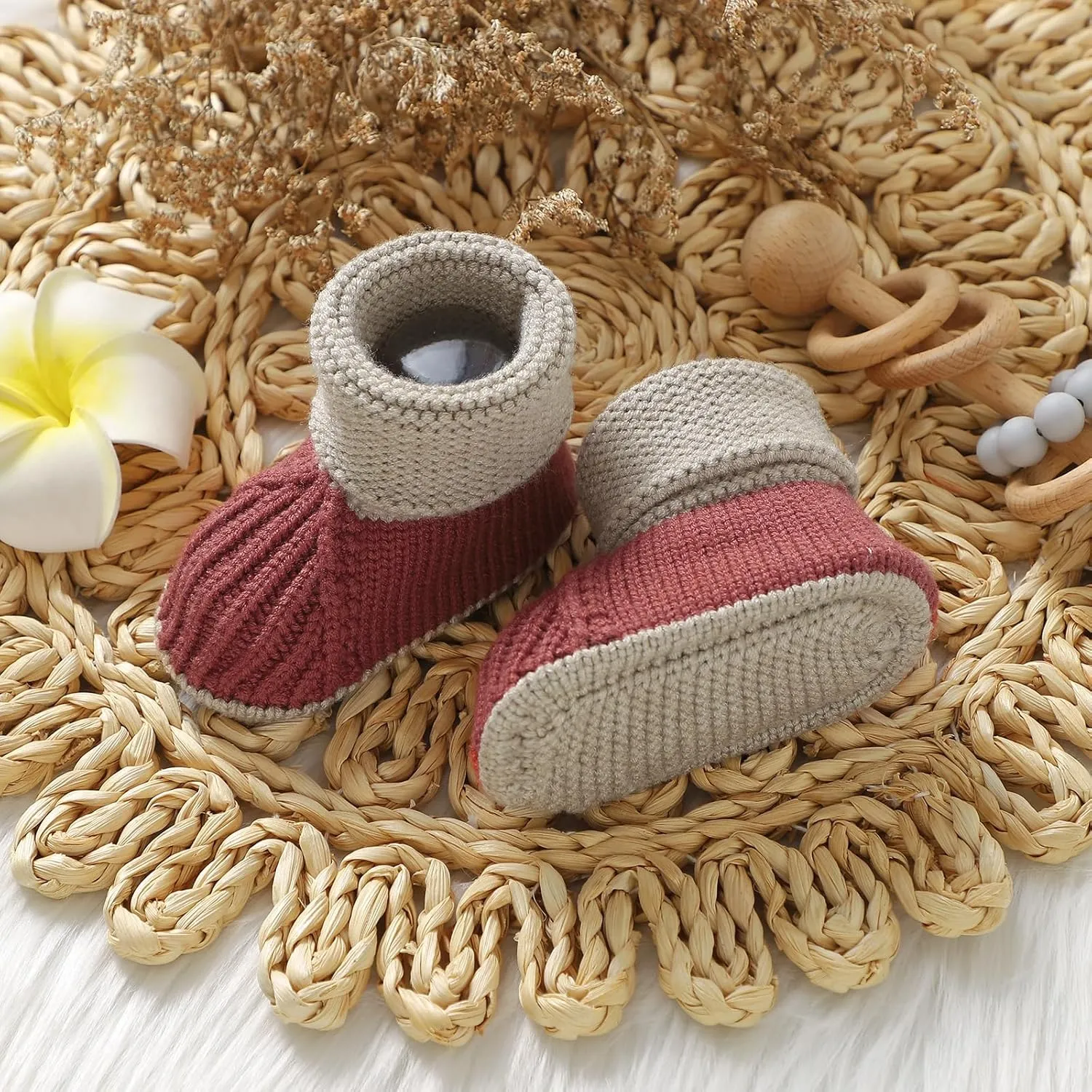Baby Booties Newborn First Walkers Cozy Shoes Warm Knit Soft Toddler Infant Boy Girl Booties
