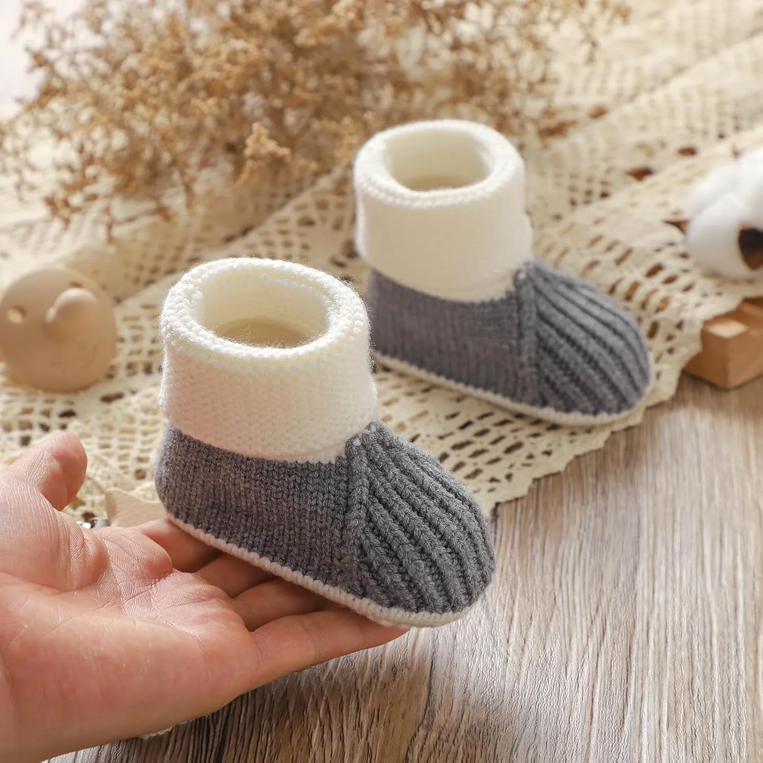 Baby Booties Newborn First Walkers Cozy Shoes Warm Knit Soft Toddler Infant Boy Girl Booties