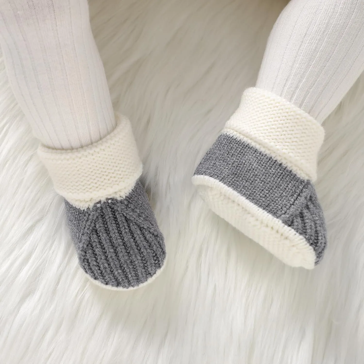 Baby Booties Newborn First Walkers Cozy Shoes Warm Knit Soft Toddler Infant Boy Girl Booties