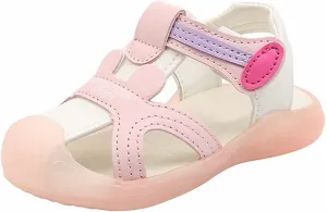 Baby Boy and Unisex Sandals for Infant/Toddlers Summer Outdoor Shoes Athletic Non-Slip Soft Sole (Pink, 12 Little Child)