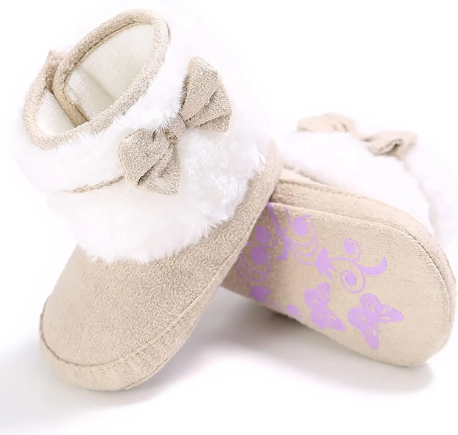 Baby Boy Girl Boots Newborn Shoes Winter Snow Bowknot Anti-Slip Soft Sole Warm Infant Toddler Prewalker Booties