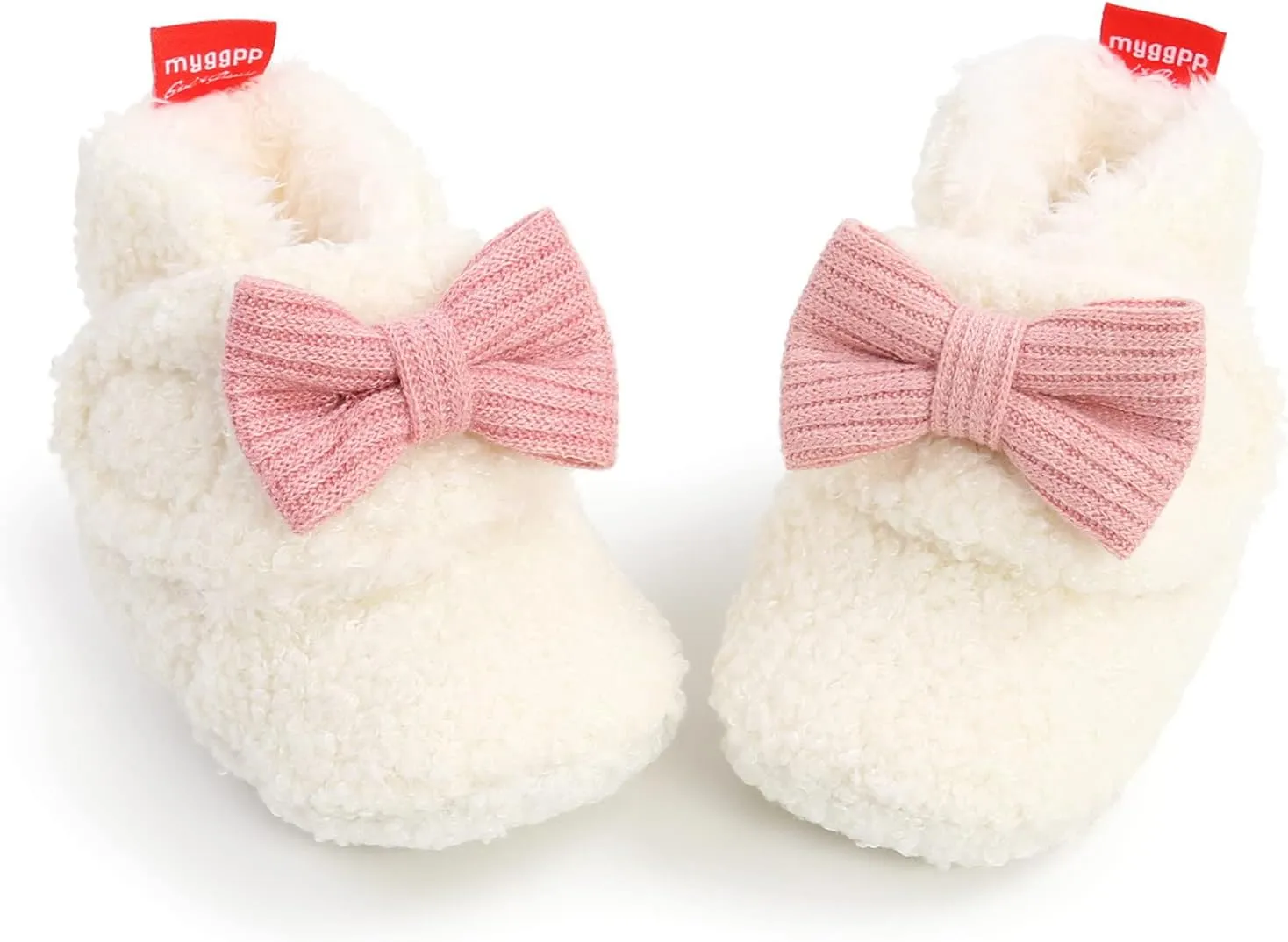 Baby Boys Girls Fleece Fur Knit Winter Warm Snow Boots Soft Sole Crib Shoes Booties for Newborn Infant First Walkers