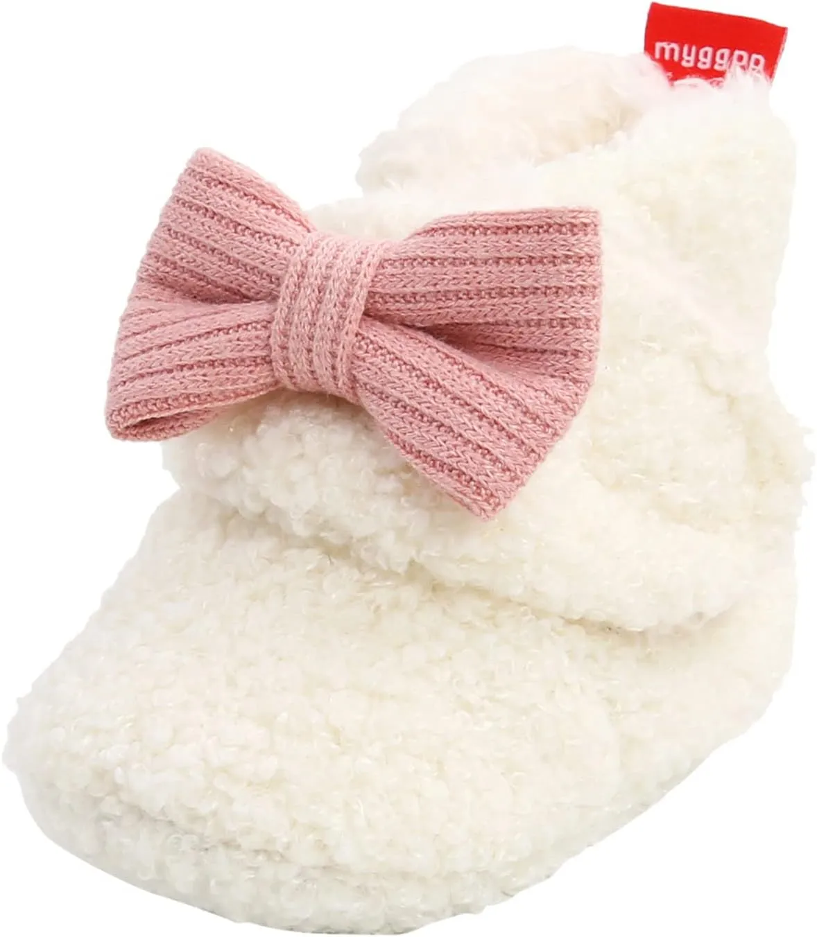 Baby Boys Girls Fleece Fur Knit Winter Warm Snow Boots Soft Sole Crib Shoes Booties for Newborn Infant First Walkers