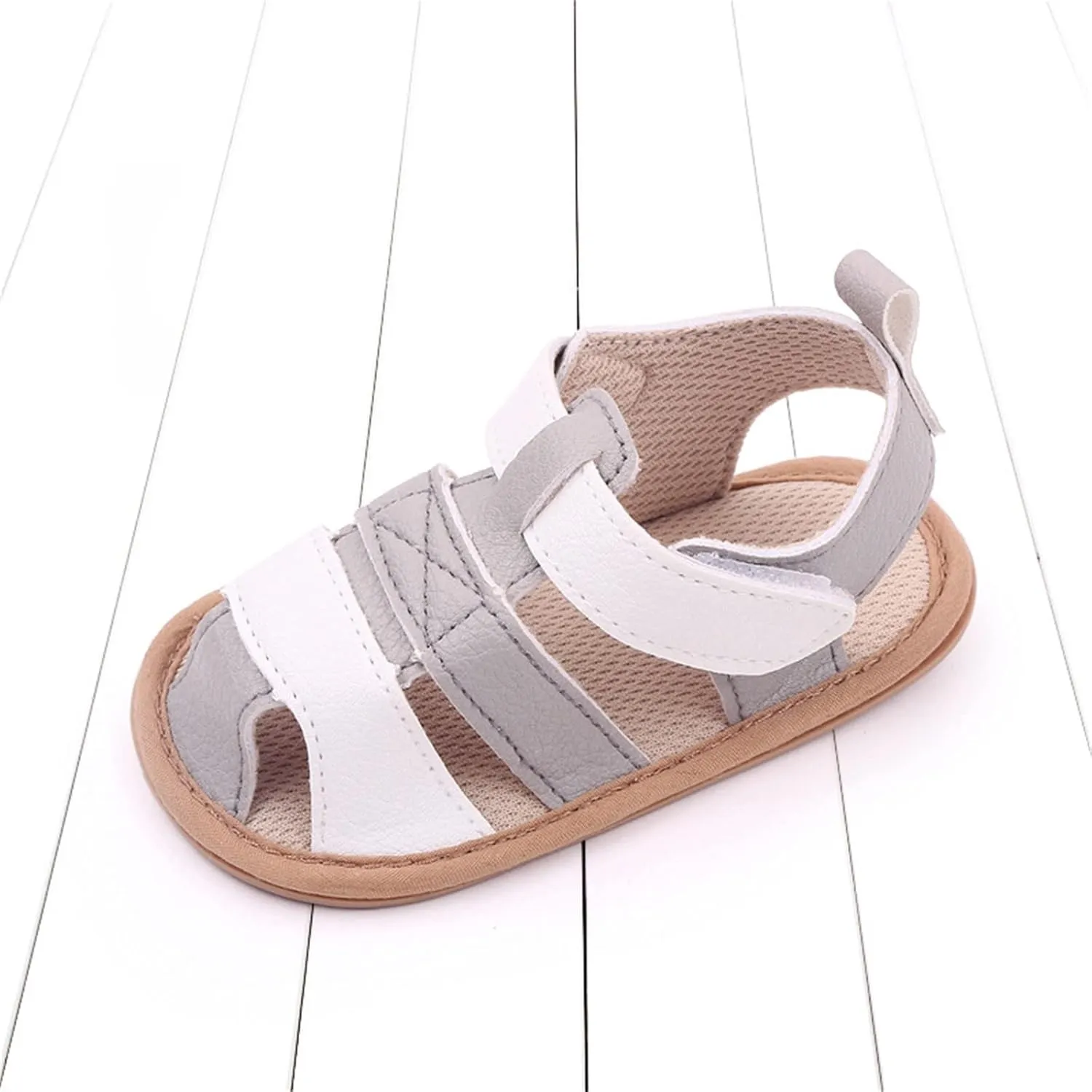 Baby Boys Girls Squeaky Sandals Infant Toddler Closed-Toe Anti-Slip Premium Rubber Sole First Walkers Rome Shoes