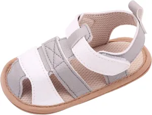 Baby Boys Girls Squeaky Sandals Infant Toddler Closed-Toe Anti-Slip Premium Rubber Sole First Walkers Rome Shoes