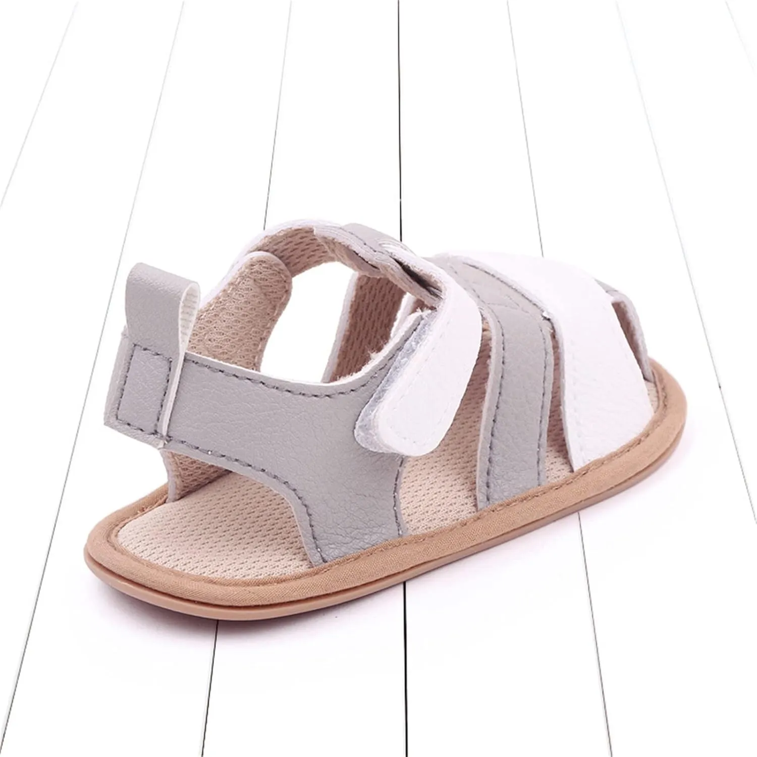 Baby Boys Girls Squeaky Sandals Infant Toddler Closed-Toe Anti-Slip Premium Rubber Sole First Walkers Rome Shoes