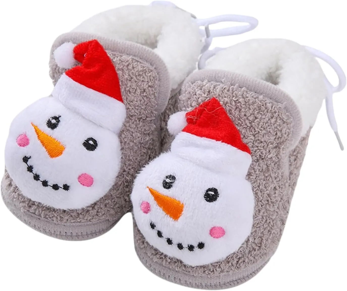 Baby Christmas Shoes Soft Santa Slippers Infanr Cozy Fleece Booties Winter Warm Prewalkers Crib Shoes