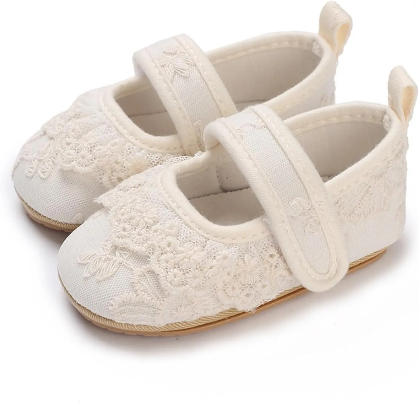 Baby Girls Toddler Shoes Girls Sports Flat Bottom Round Toe Lightweight Solid Color Embroidered Upper Toddler Kids