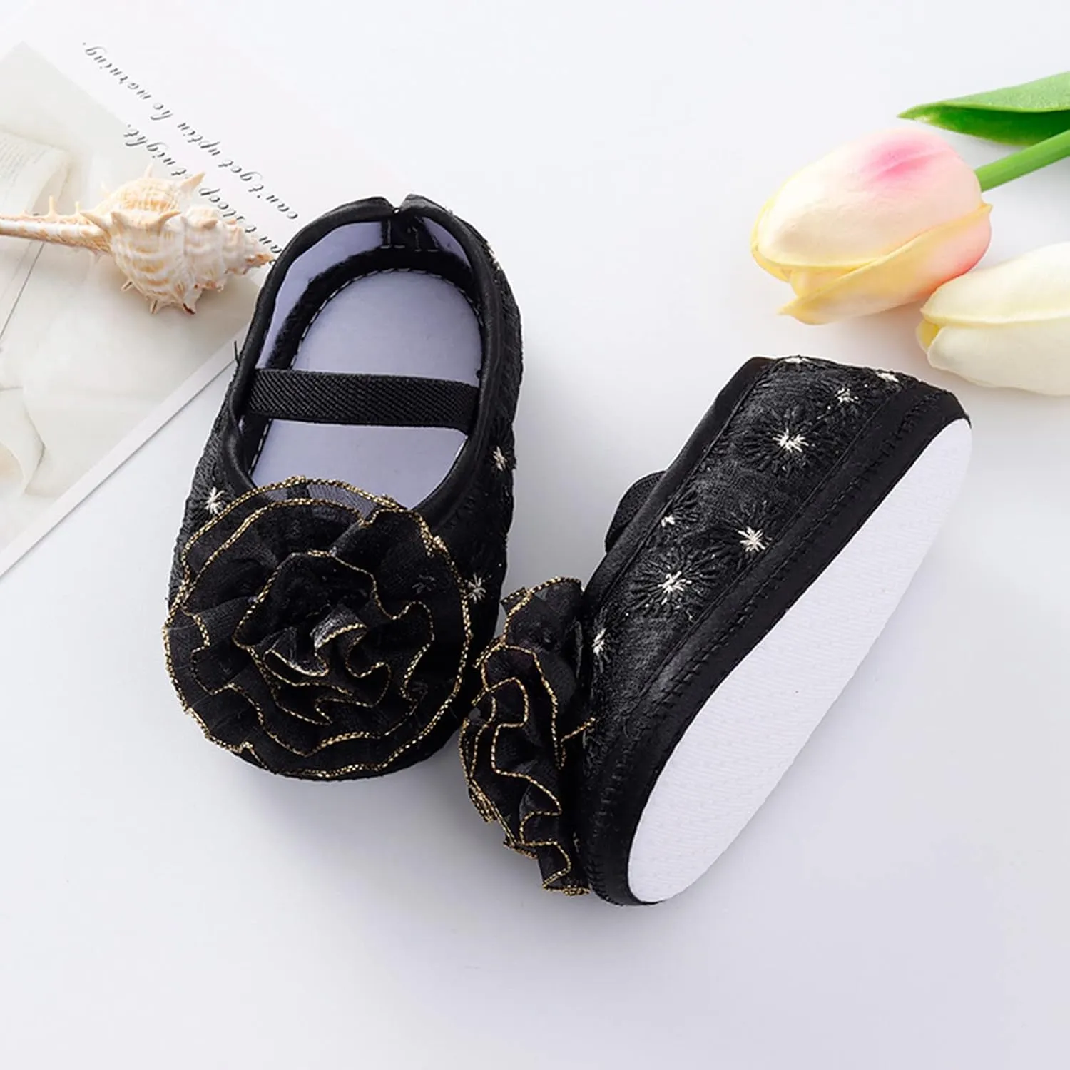 Baby Shoes Girl 12-18 Months Walking Shoes Shoes Child Cute Flowers Toddler Soft Little Sole Princess Shoes Baby Toddler Walking Shoes