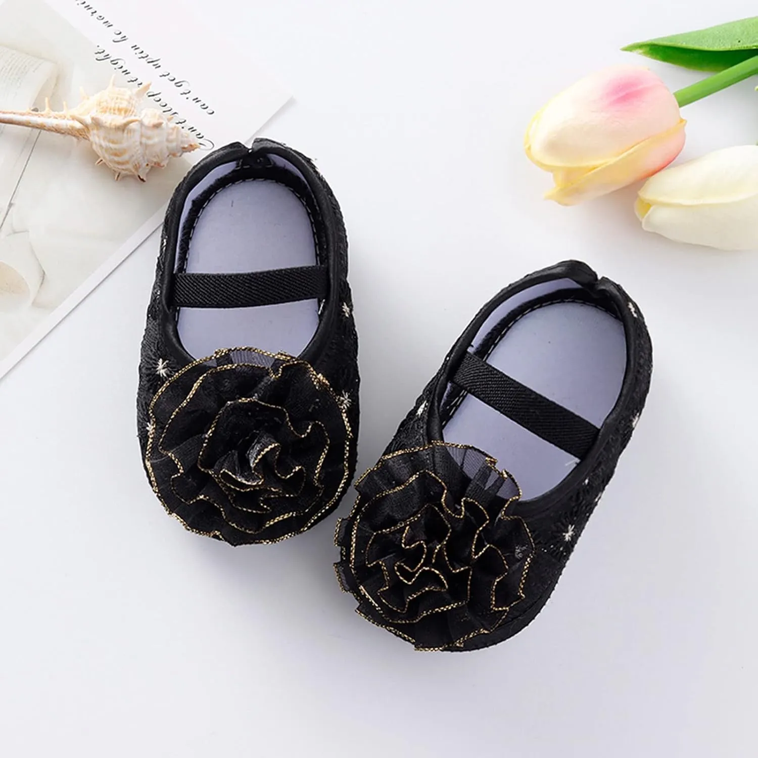 Baby Shoes Girl 12-18 Months Walking Shoes Shoes Child Cute Flowers Toddler Soft Little Sole Princess Shoes Baby Toddler Walking Shoes