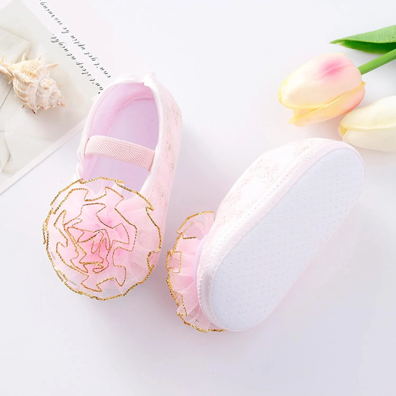 Baby Shoes Girl 12-18 Months Walking Shoes Shoes Child Cute Flowers Toddler Soft Little Sole Princess Shoes Baby Toddler Walking Shoes