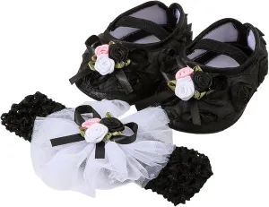 Baby Shoes Plus Headband Set Cute Baby Princess Shoes with Dress Shoes Toddler Shoes Shoes for Kids Girls