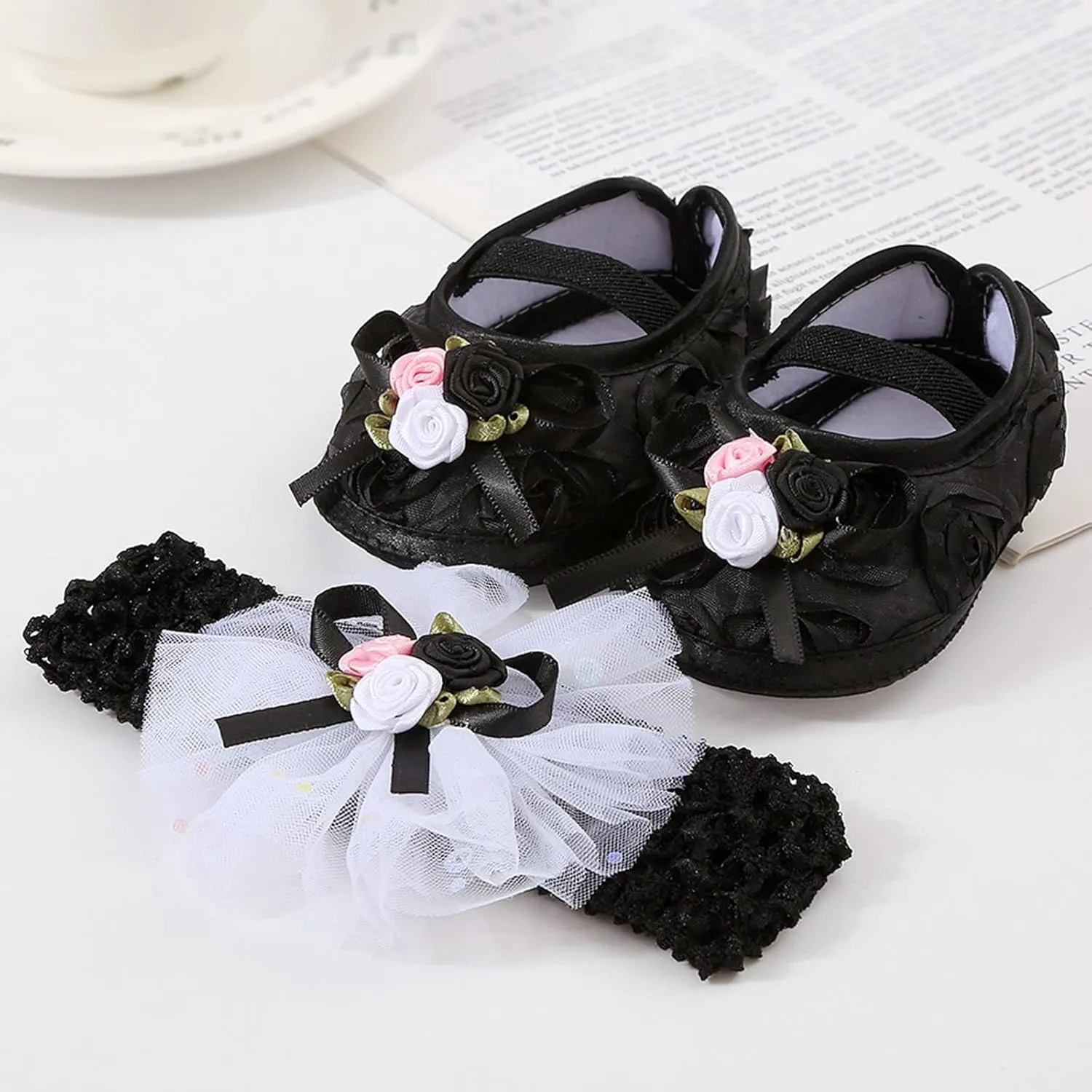 Baby Shoes Plus Headband Set Cute Baby Princess Shoes with Dress Shoes Toddler Shoes Shoes for Kids Girls