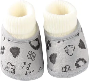 Baby Toddler Knitted Socks Booties Infant Soft Sole Cotton Comfortable Non Slip Thermal Winter Socks Crib Shoes