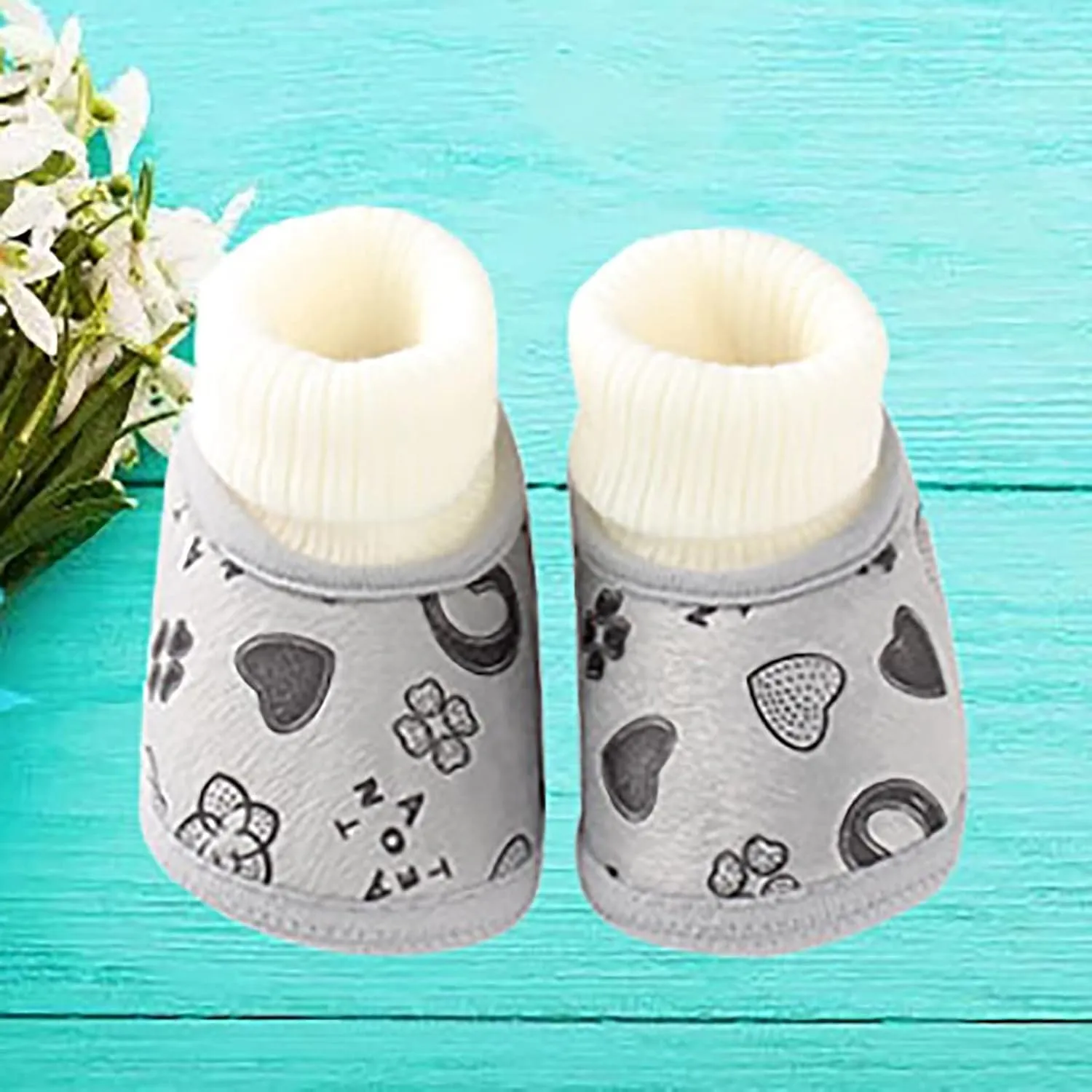 Baby Toddler Knitted Socks Booties Infant Soft Sole Cotton Comfortable Non Slip Thermal Winter Socks Crib Shoes
