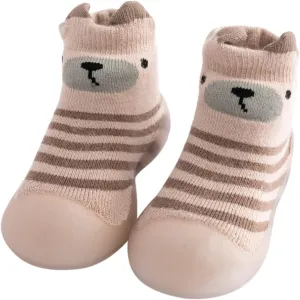 Baby Toddler Sock Shoes Non Slipper Slipper Rubber Sole Breathable Cotton Walking Shoes for Infant Girls Boys