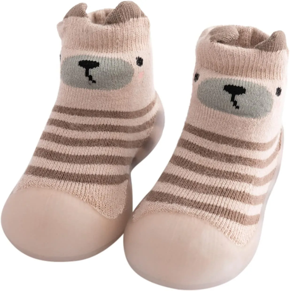 Baby Toddler Sock Shoes Non Slipper Slipper Rubber Sole Breathable Cotton Walking Shoes for Infant Girls Boys