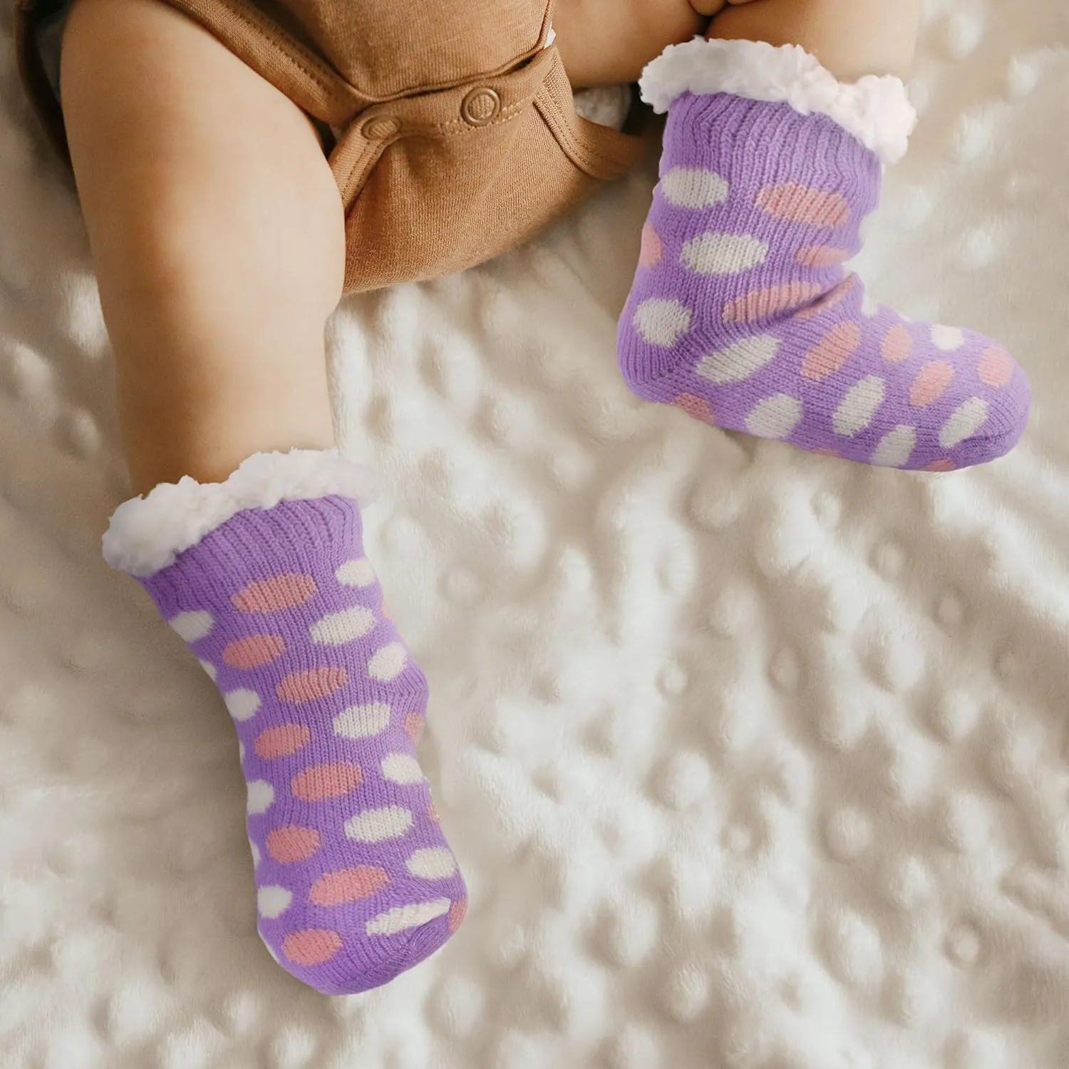 BambooMN Infants Toddler Soft Warm Plush Cozy Fuzzy Cartoon Animal Slippers Booties Socks Shoes