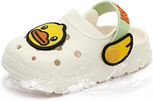 B.Duck Little Kids Toddler Clogs Garden Shoes Boys Girls Cartoon Dinosaur Slides Non-Slip Pool Sandals