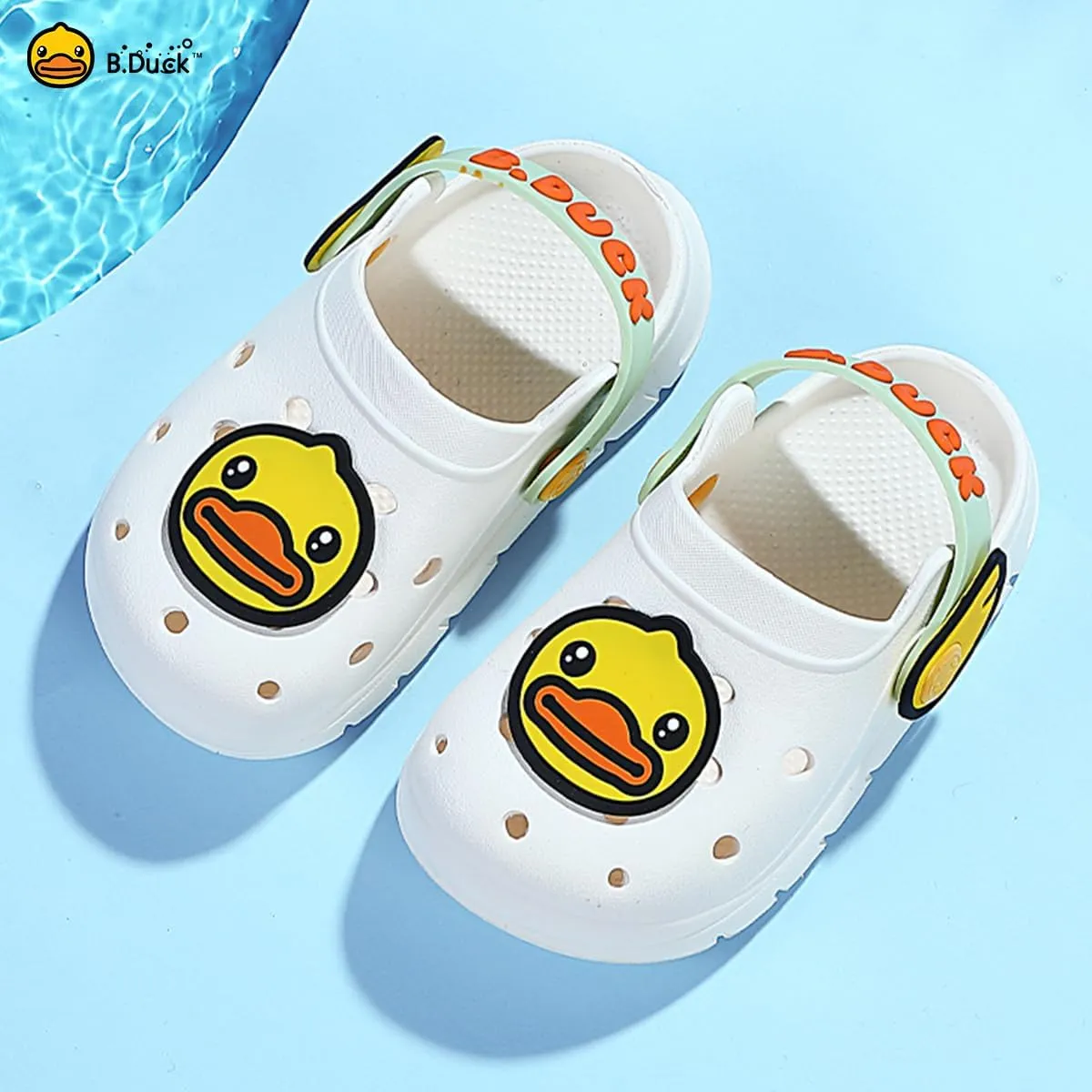 B.Duck Little Kids Toddler Clogs Garden Shoes Boys Girls Cartoon Dinosaur Slides Non-Slip Pool Sandals