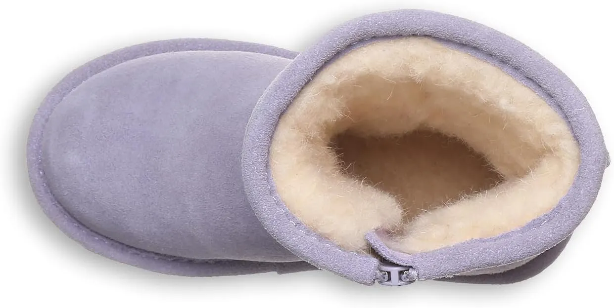 BEARPAW Elle Toddler Multiple Colors | Toddler's Boot Classic Suede with Zipper | Kid's Slip On Boot | Comfortable Winter Boot