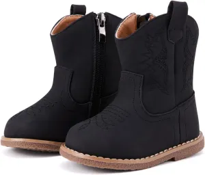 BMCiTYBM Baby Cowboy Cowgirl Boots Infant Western Boots Toddler Boys Girls Round Toe Riding Mid Calf Boots All Seasons for 6 9 12 18 24 Months