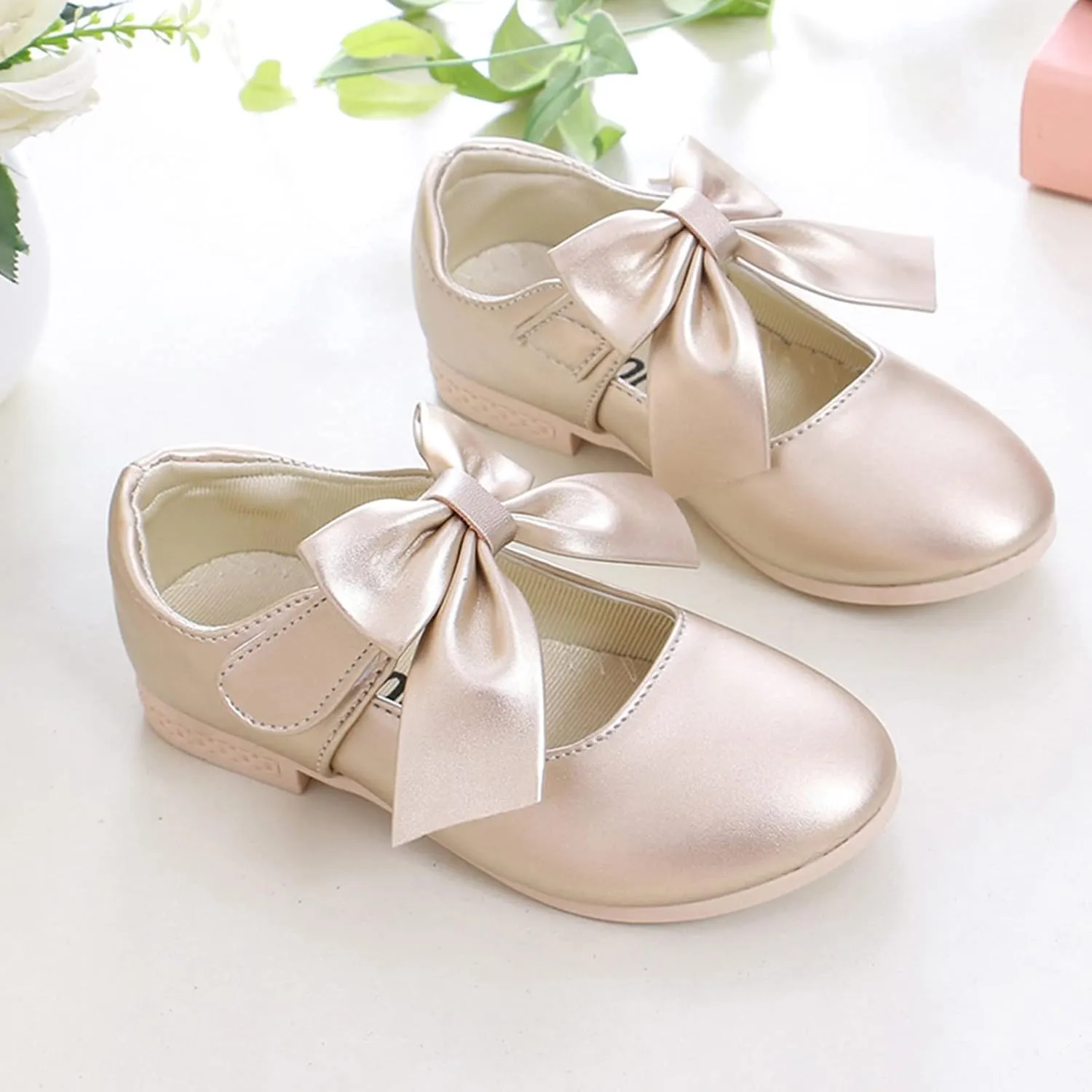 Bowknot Girls Princess Dress Shoes Single Shoes Performance Shoes Toddler Wedding Dress Shoes Baby Sneaker