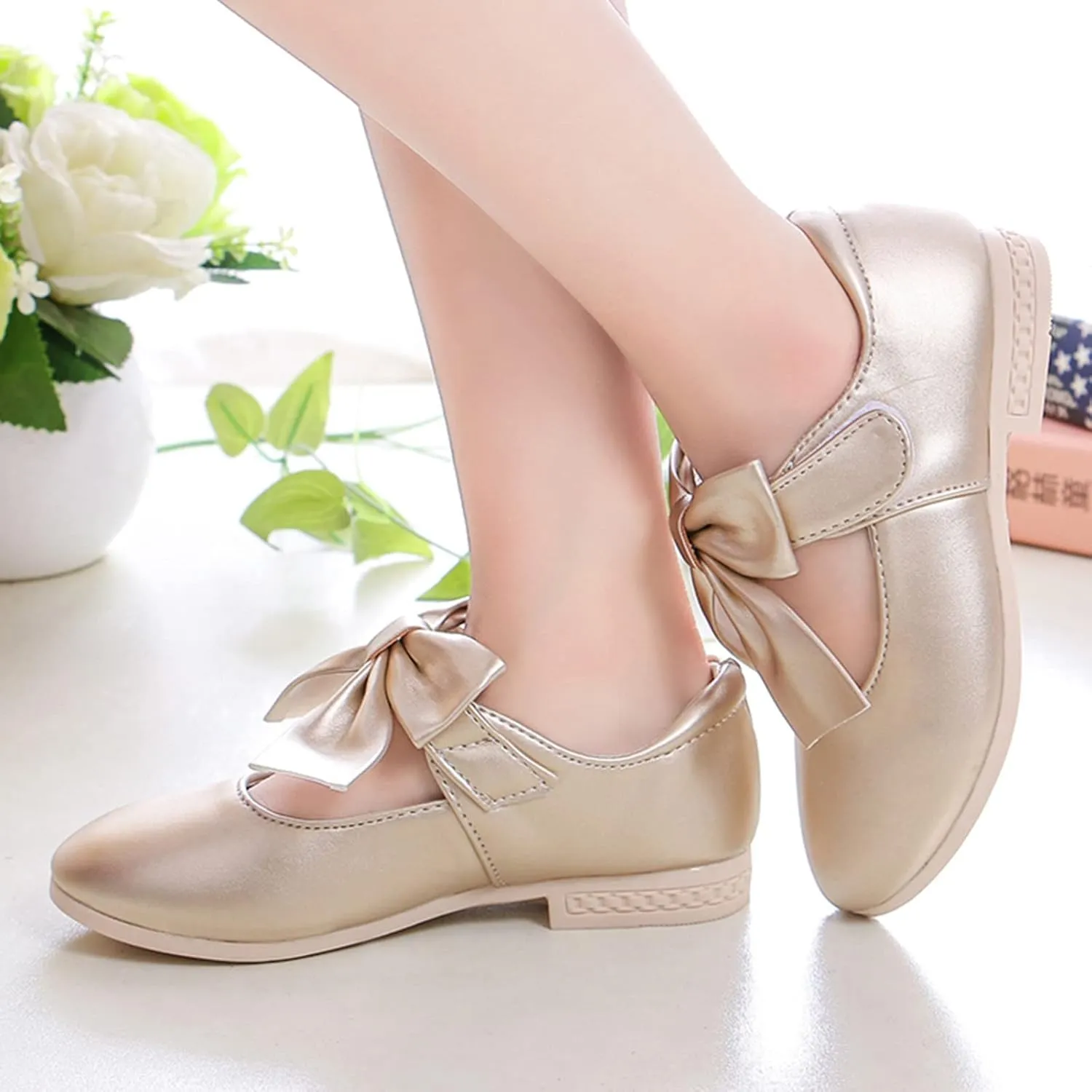 Bowknot Girls Princess Dress Shoes Single Shoes Performance Shoes Toddler Wedding Dress Shoes Baby Sneaker
