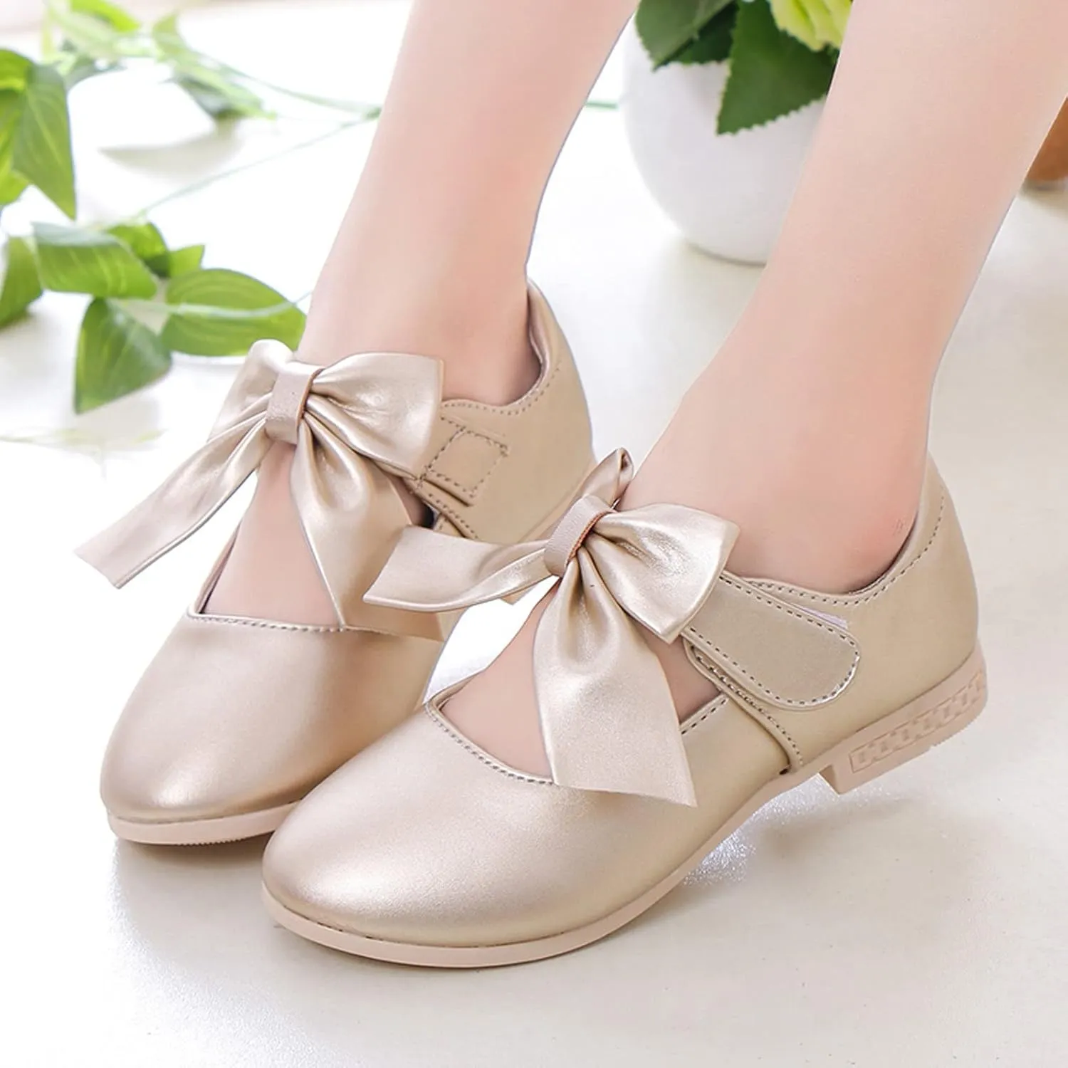 Bowknot Girls Princess Dress Shoes Single Shoes Performance Shoes Toddler Wedding Dress Shoes Baby Sneaker