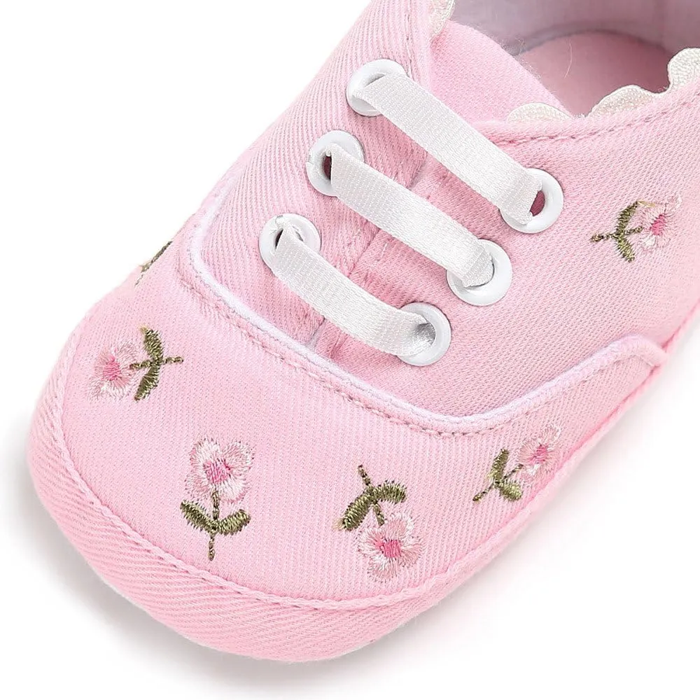 Boys Shoes Infant Shoes Crib Sole Baby Canvas -Slip Soft Floral Girls Baby Shoes Infant Girl Shoes