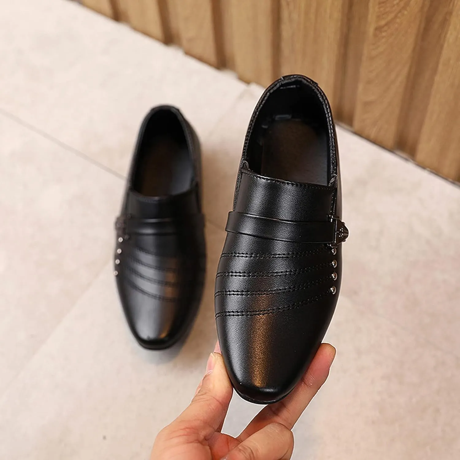 Boys Toddler Leather Baby Student British Casual Perform Shoes Children Style Boy's shoes Carver Cork Sandals