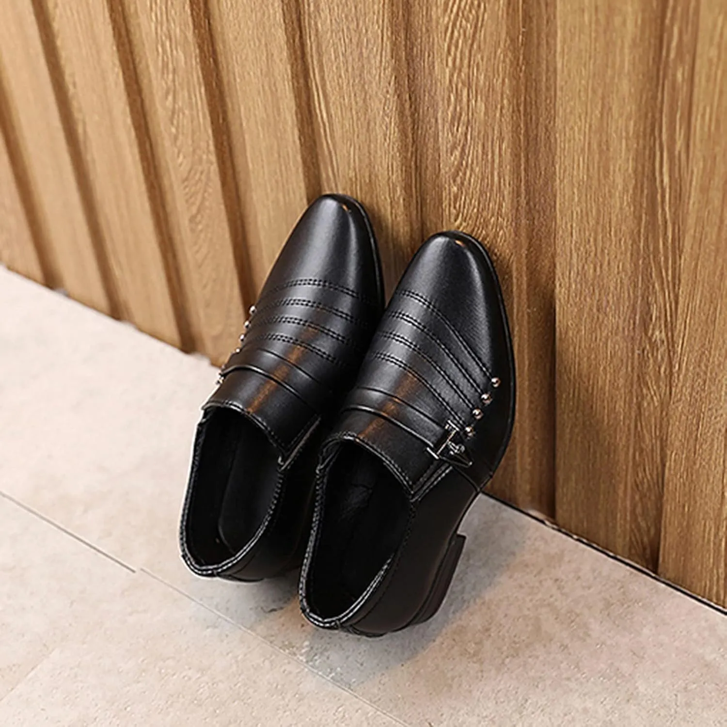 Boys Toddler Leather Baby Student British Casual Perform Shoes Children Style Boy's shoes Carver Cork Sandals