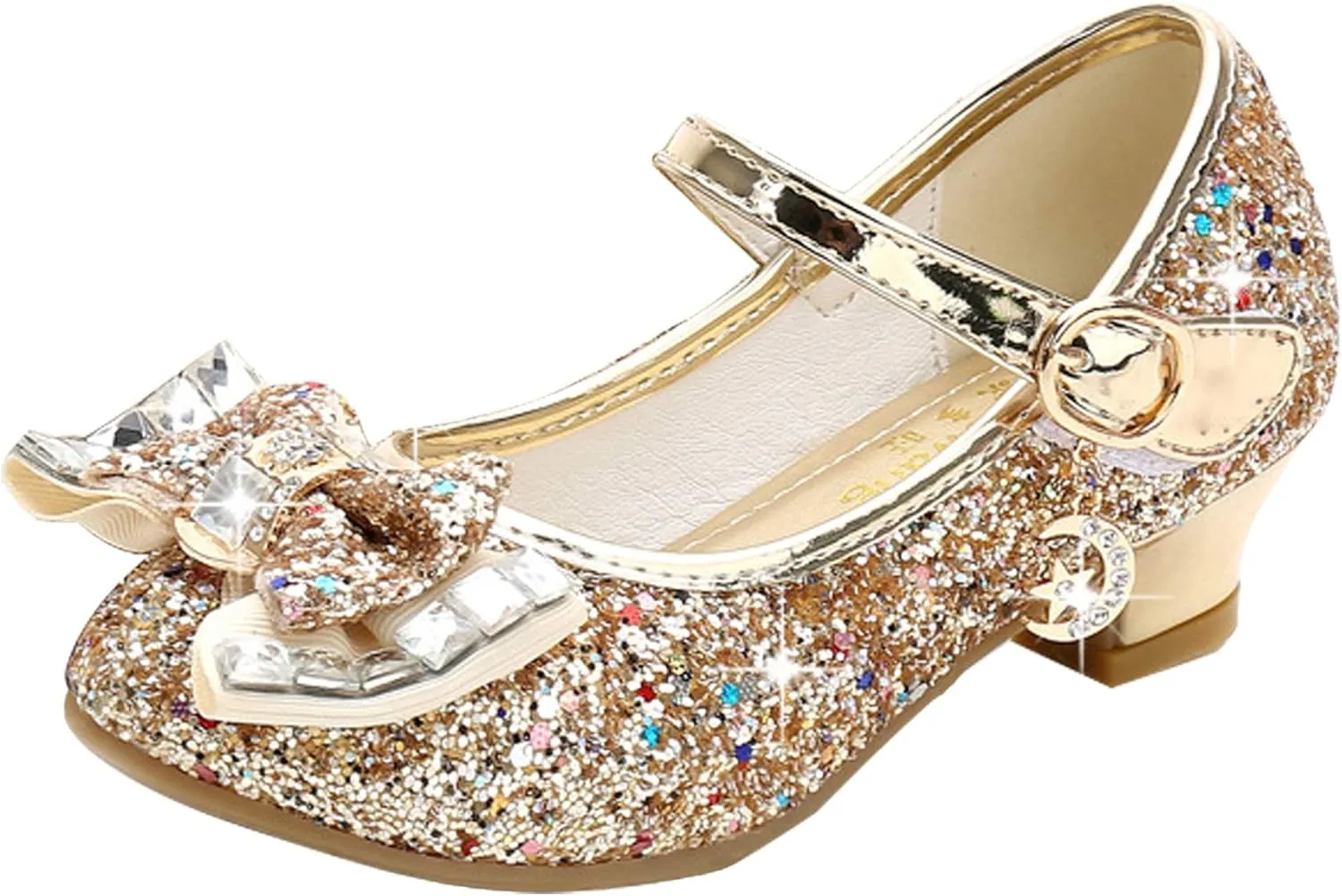 Cadidi Dinos Girls Dress Shoes Wedding Party Heel Mary Jane Princess Flower Shoes (Toddler/Little Kid/Big Kid)