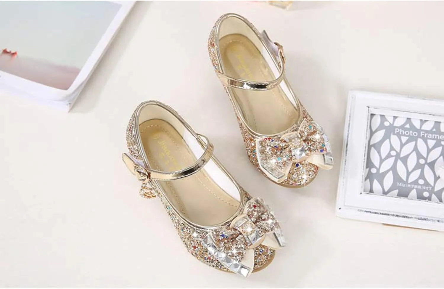 Cadidi Dinos Girls Dress Shoes Wedding Party Heel Mary Jane Princess Flower Shoes (Toddler/Little Kid/Big Kid)