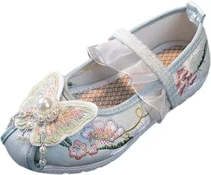 Children House Shoes Girls Flat Bottomed Embroidered Sandals Fashionable Children Performance Shoes
