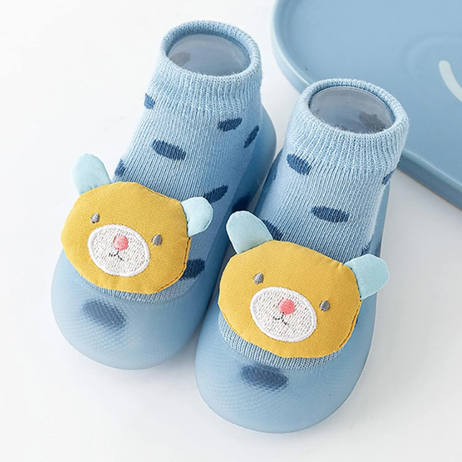 Children Infant Infant Shoes Spring and Summer Boys and Girls Socks Shoes Soft Soles Non Slip Polka Dots Cartoon Rabbit and Bear Patterns Tennis Shoes Boys