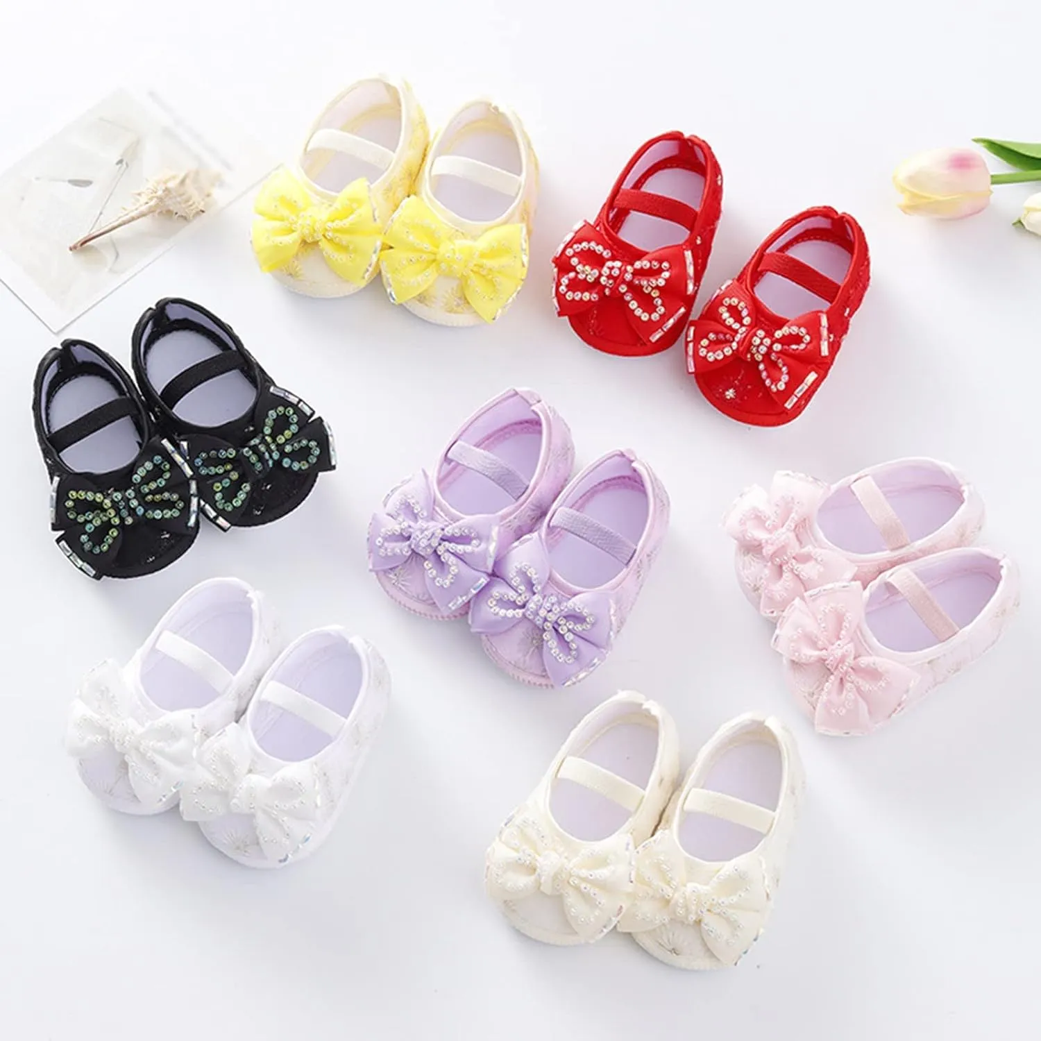 Children Kids Baby Shoes Fashion Soft Sole Toddler Shoes Pearl Dress Flower Princess Toddler Leather Slippers Girls