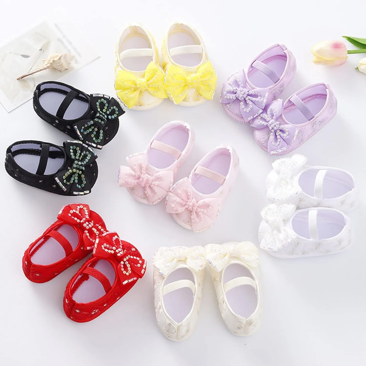 Children Kids Baby Shoes Fashion Soft Sole Toddler Shoes Pearl Dress Flower Princess Toddler Leather Slippers Girls