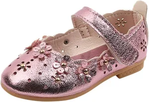 Children Low Heel Foot Warmer Girls Sandal Shoes Flower Shoes Hollow Flower Shoes Soft Sole Princess Sandals