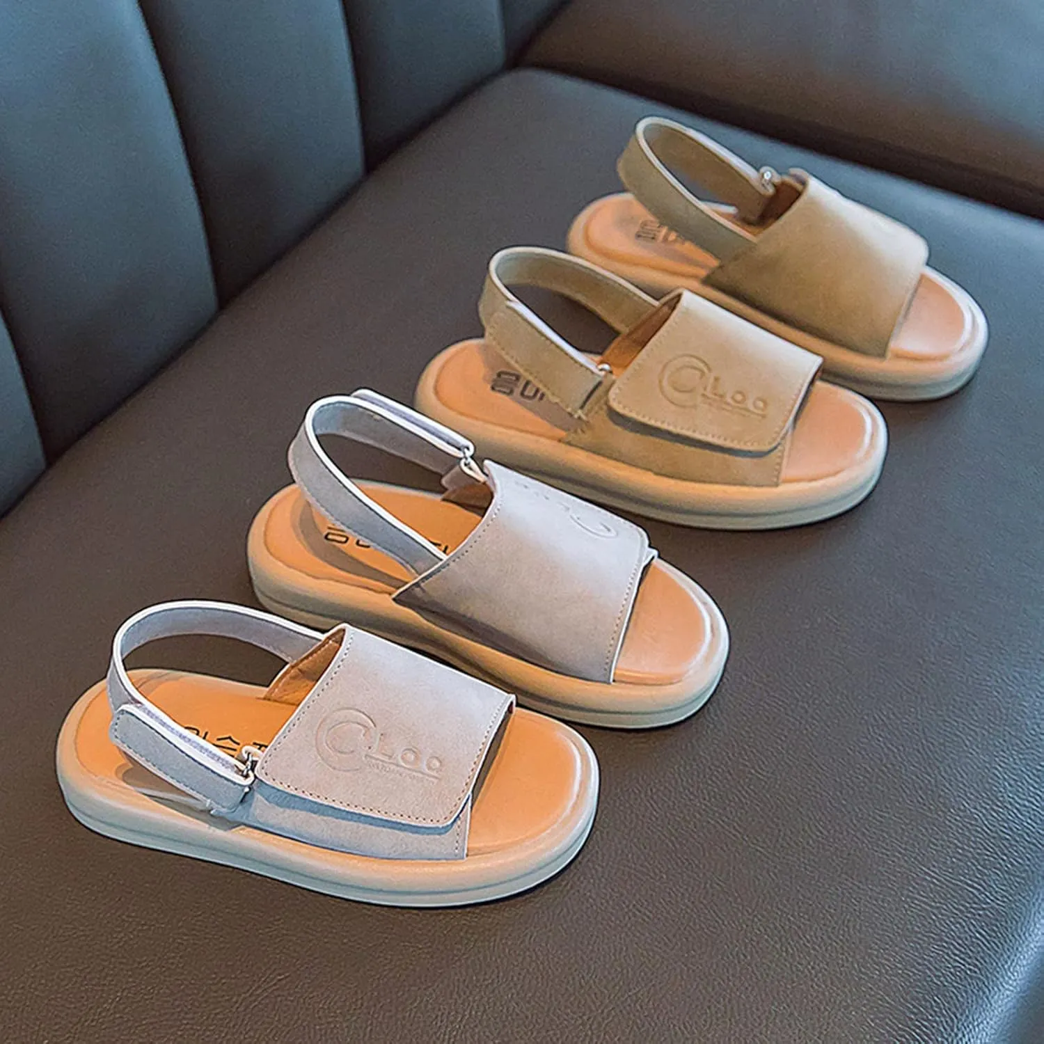 Children Sandals Shoes Soft Sole Non Slip Baby Boys Beach Shoes Girls Fashion Beach Sandals with Foam (Khaki, 2.5-3 Years Toddler)