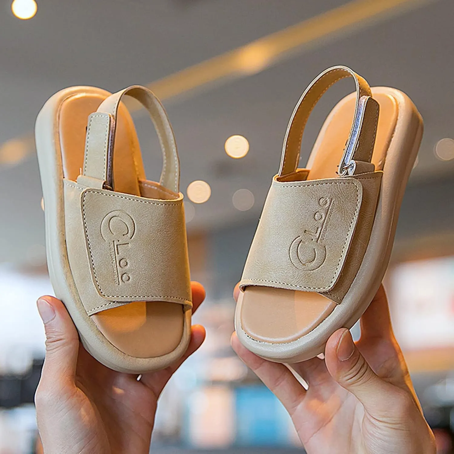 Children Sandals Shoes Soft Sole Non Slip Baby Boys Beach Shoes Girls Fashion Beach Sandals with Foam (Khaki, 2.5-3 Years Toddler)