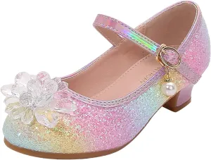 Children Shoes Fashion Flat Princess Shoes Bowknot Pearl Children Soft Sole Small Leather Shoes Baby Gymnastics Slides