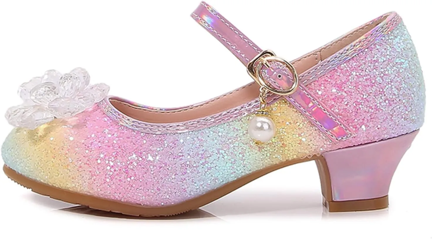 Children Shoes Fashion Flat Princess Shoes Bowknot Pearl Children Soft Sole Small Leather Shoes Baby Gymnastics Slides