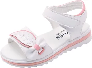 Children Shoes Fashion Flower Thick Sole Sandals Soft Sole Comfortable Princess Sandals Baby Girl Shoes 3-6 Months (White, 11-11.5 Years Big Kids)
