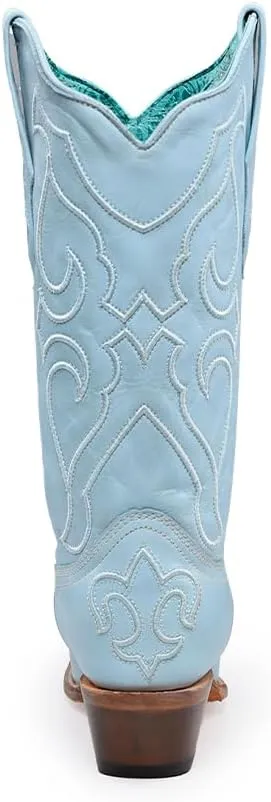 CORRAL LADIE'S BABY BLUE EMBROIDERY, LEATHER SOLE, COWHIDE LEATHER, WESTERN BOOTS, Z5253